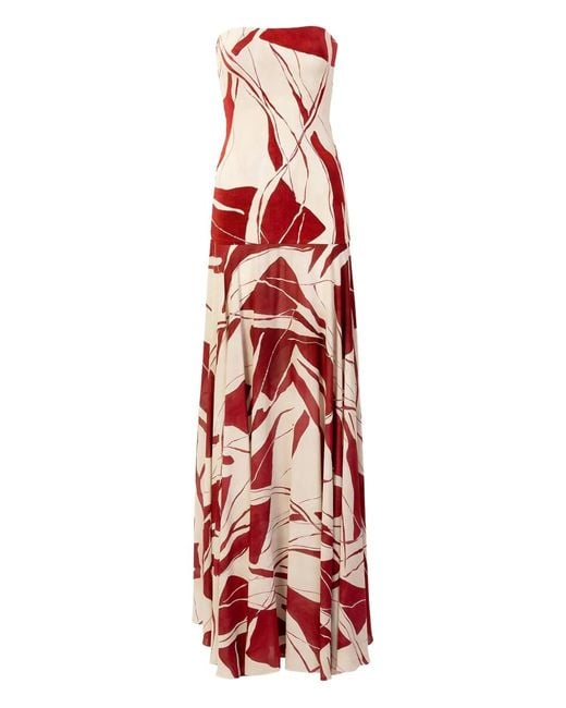 Silvia Tcherassi Red Muriel Strapless Maxi Dress