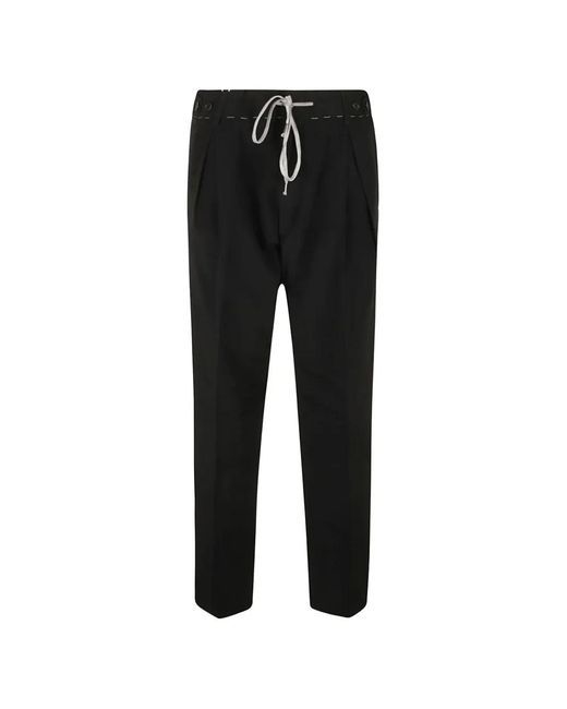 Maison Margiela Black Drawstring Trousers