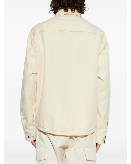 Moncler White Veste Watagua À Coutures Contrastantes for men