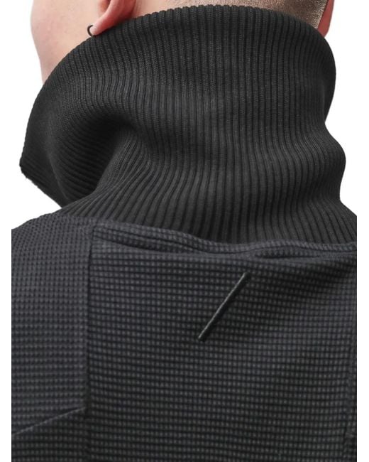 Thom Krom Black High-Neck Zipped Hoodie for men