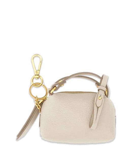 Gianni Chiarini Natural Porte-Clés Alifa En Cuir Martelé
