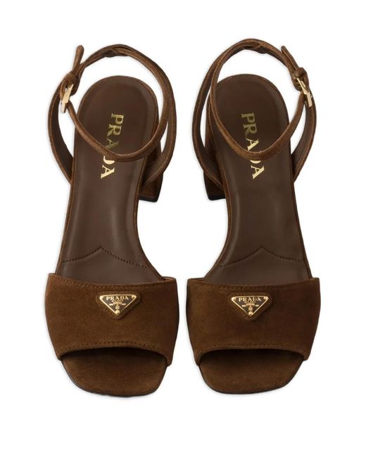 Prada Brown Suede Sandals