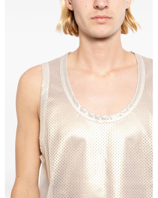 Comme des Garçons White Metallic Mesh Vest for men