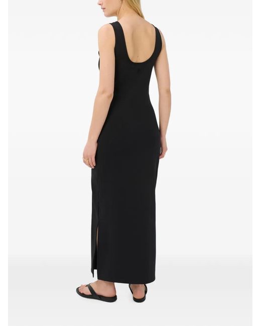 Sweaty Betty Black Scoop-Neck Side-Slit Maxi Dress