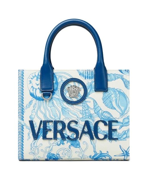 Versace Mini La Medusa Underwater Barocco Tote Bag in Blue | Lyst