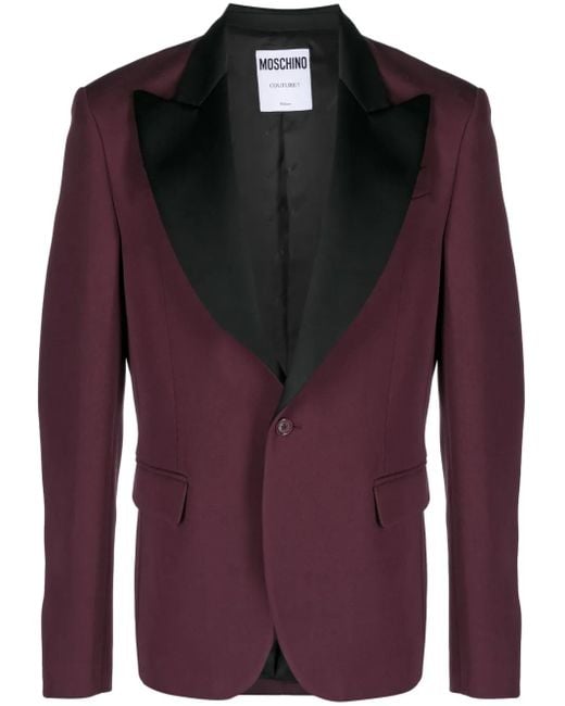 Moschino Red Single-Breasted Blazer for men
