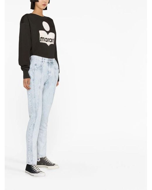 Isabel Marant Blue Vikira Straight-Leg Jeans