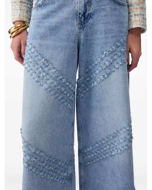 Liu Jo Blue Flared Jeans With Laser-Etched Details