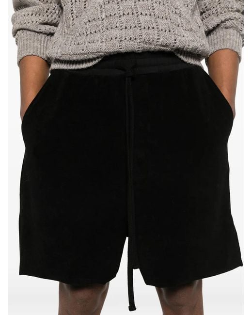 Thom Krom Black Drawstring Shorts for men