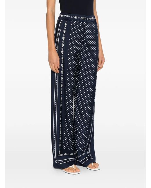 Maje Blue Printed Fluid Trousers