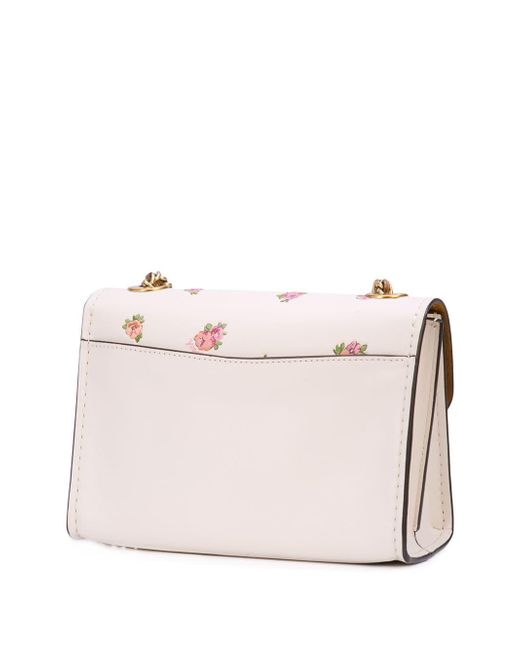 COACH Floral Print Crossbody Bag in White