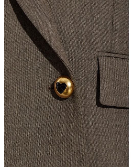 Moschino Brown Double-Breasted Heart-Button Blazer