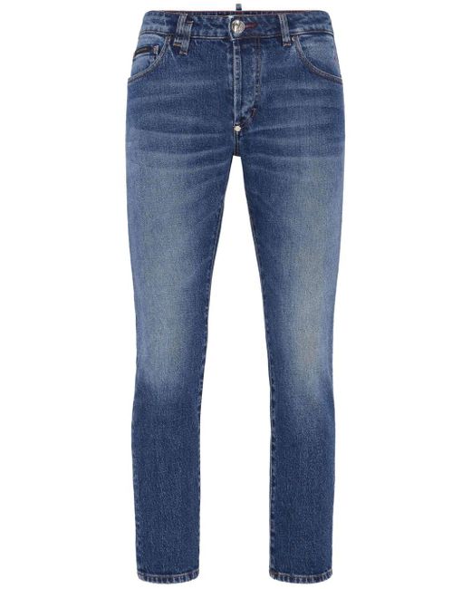 Philipp Plein Low Waist Skinny Jeans in het Blue voor heren