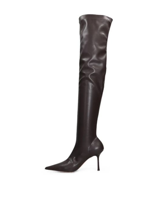 Castagna Black Marlene Pointed-Toe Over-The-Knee Boots