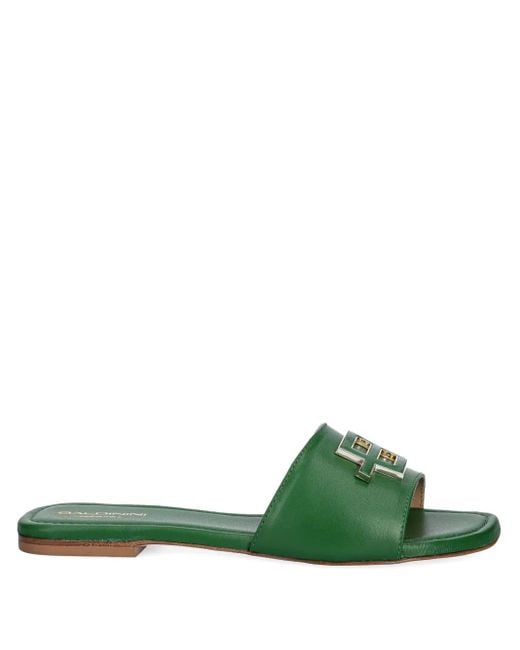 Baldinini Green Logo-Plaque Sandals
