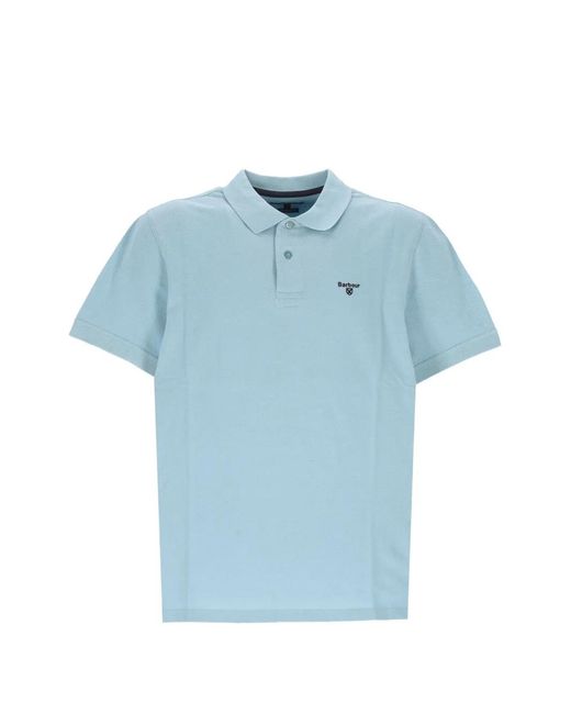 Barbour Blue Lightweight Logo-Embroidered Polo Shirt for men