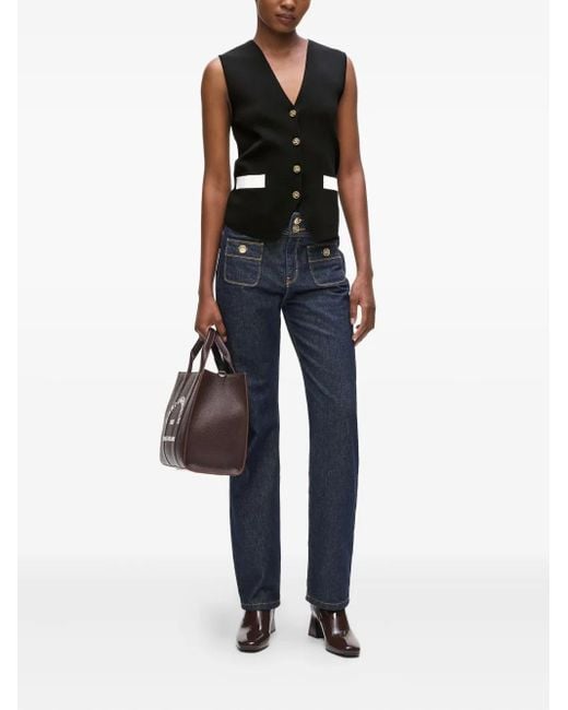 Karl Lagerfeld Black V-neck Vest
