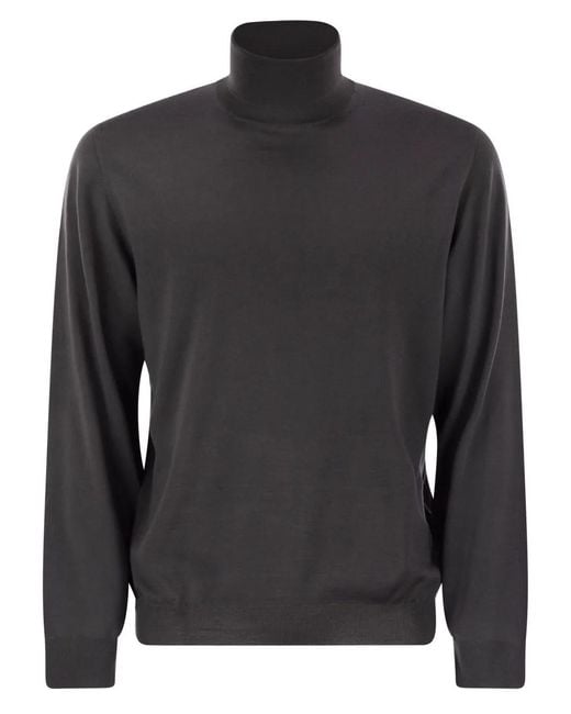 Fedeli Gray Long-Sleeves Sweater for men