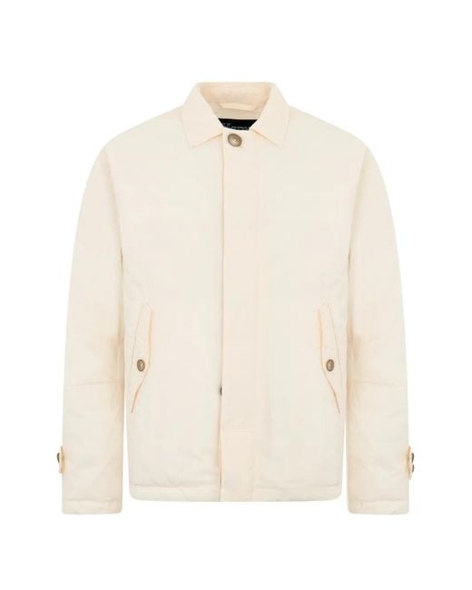 Herno White Padded Button-Up Jacket for men