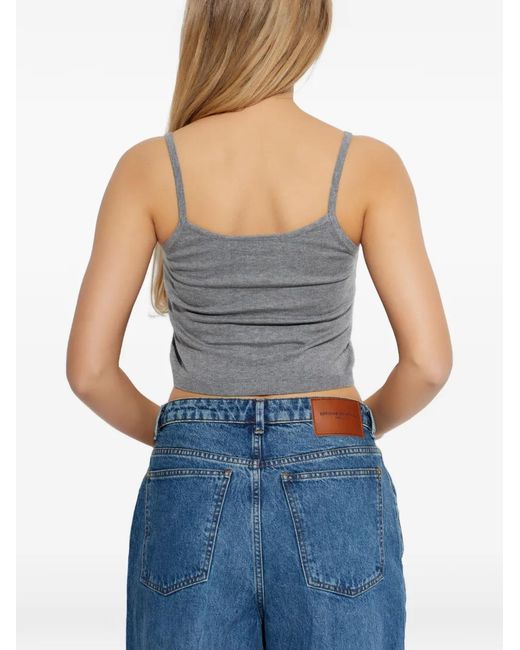 Officine Generale Gray Strap Cropped Top