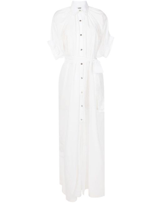 Robe-chemise à taille nouée Amir Slama en coloris White