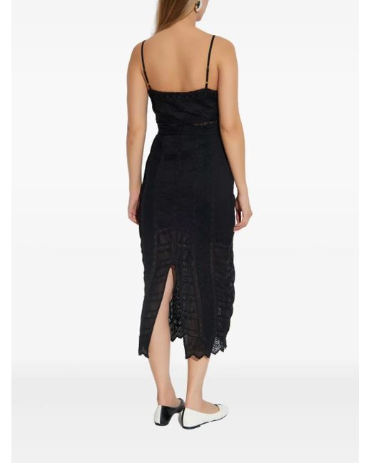 Abito Midi Celadine Con Pizzo di LoveShackFancy in Black