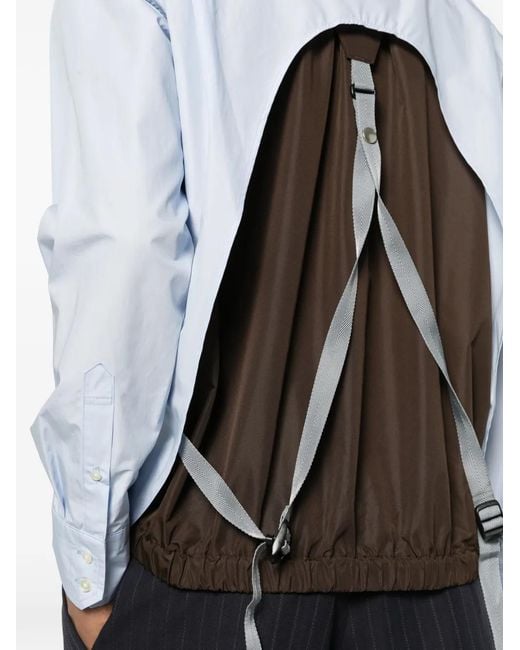 Kolor White Long-Sleeve Poplin Shirt for men