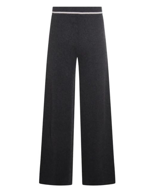Eleventy Black Drawstring-Waist Straight Trousers