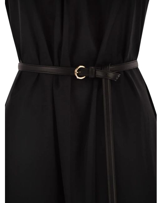 Max Mara Black Halterneck Belted Maxi Dress