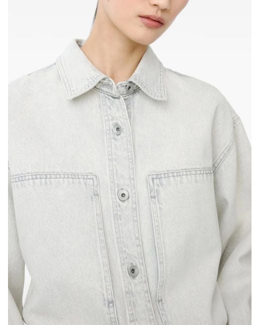Studio Nicholson White Chemise Paso À Poche Poitrine