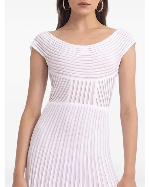 Gemy Maalouf Purple Off-Shoulder Midi Dress
