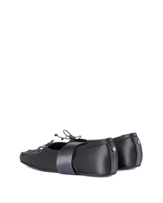 Ann Demeulemeester Gray Satin Ribbon Ballet Flats