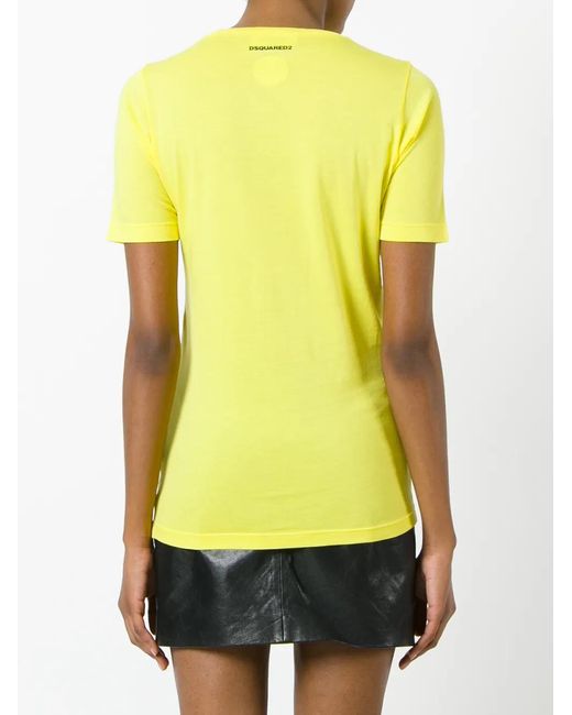 DSquared² Yellow Graphic-Print T-Shirt