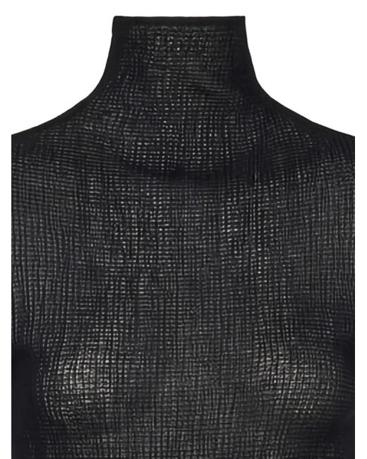 Ferragamo Black High-Neck Flared-Cuff Sweater