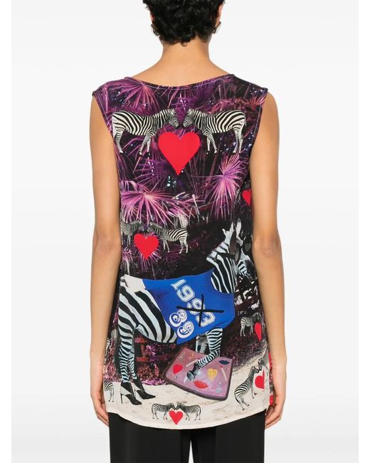 The Artistylist Red Zebra-Print Top