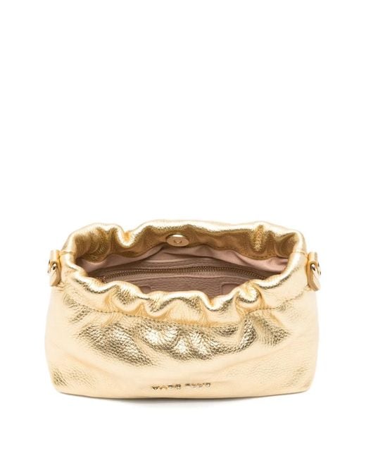 Marc Ellis Natural Metallic-Effect Ruched Cross Body Bag
