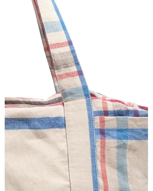Bimba Y Lola White Maxi Check-Pattern Tote Bag
