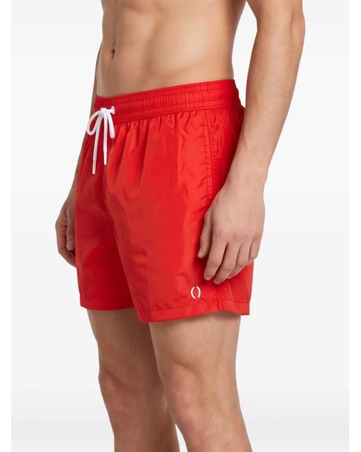 THE (Alphabet) Red Drawstring Shorts for men