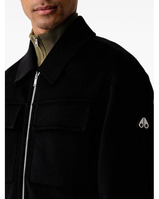 Moose Knuckles Black Zip-Up Jacket for men