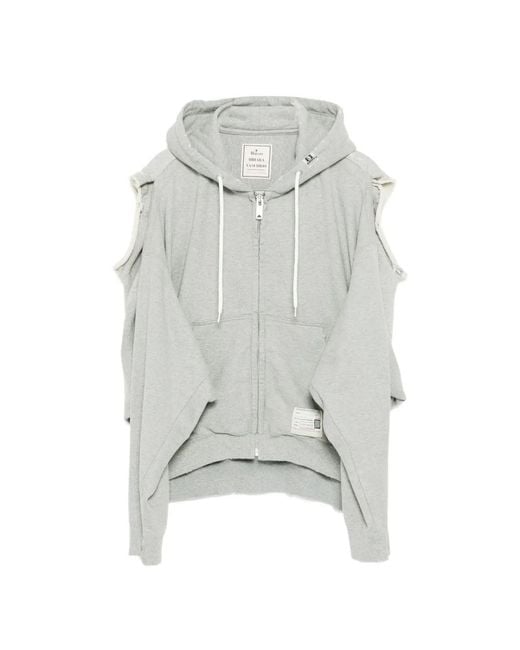 Maison Mihara Yasuhiro Cotton Zip-Up Hoodie in White for Men