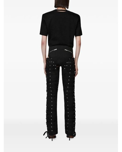 SRVC Studio Black Ronin Studded Lace-Up Trousers