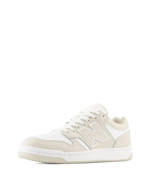 New Balance White 480 Leather Sneakers for men