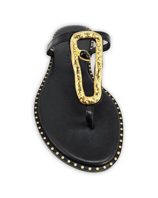 Madison Maison Black Hammered Link Sandals