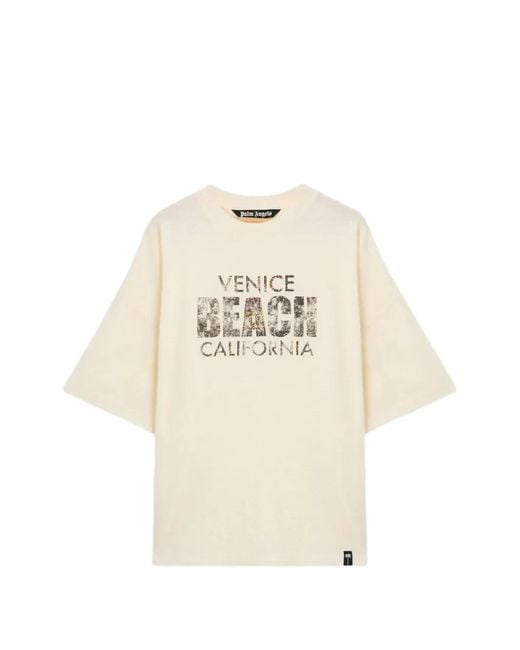 Palm Angels White Cali Vibes Loose Tee for men