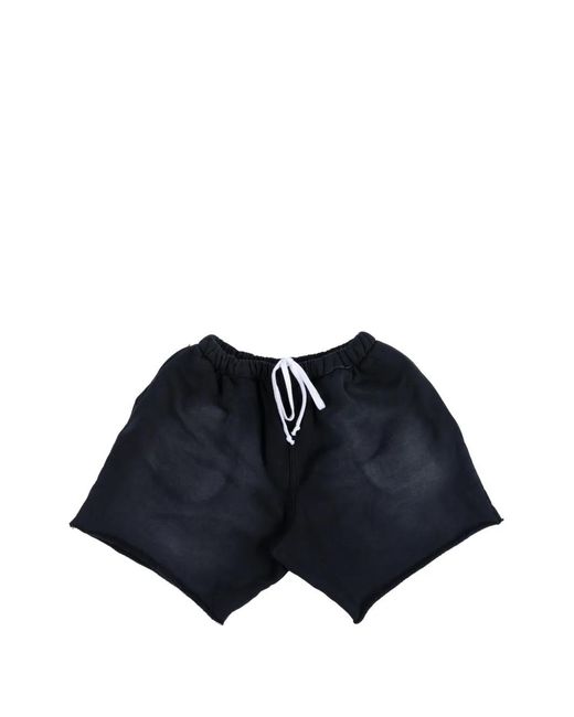 MOOJI MOOJI Blue Raw-Edge Drawstring Shorts for men