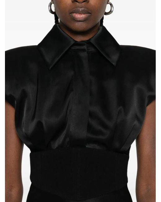 Vestiaire d'un Oiseau Libre Black Corset Wool Dress