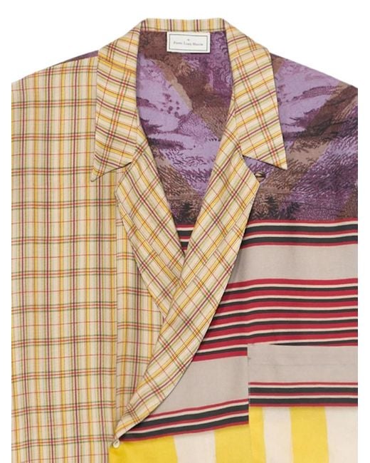 Pierre Louis Mascia Natural Panelled Silk Shirt
