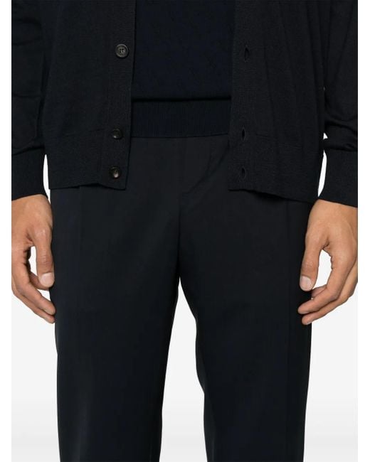 PT Torino Blue Tapered-Leg Trousers for men