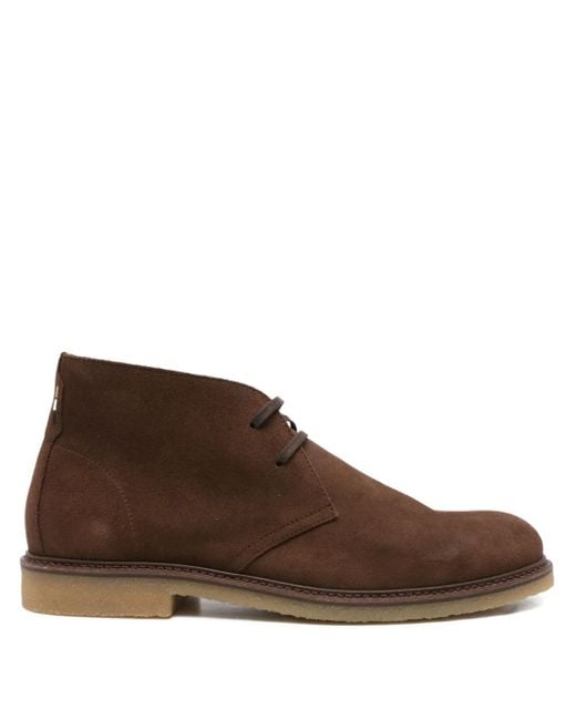 BOSS Men's Brown Suede Desert Boots