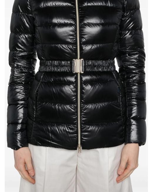 Herno Black Belted High-Neck Down Jacket